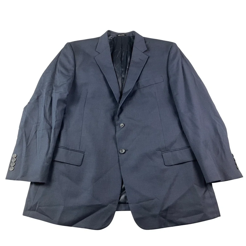 Pronto Uomo Platinum Wool Blazer Executive Fit Mens 44R Navy Blue Sport Coat‎